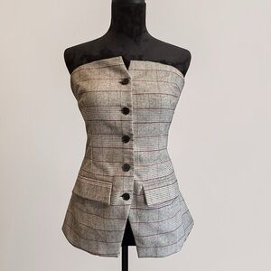 FORET Strapless Button Down Top NWOT